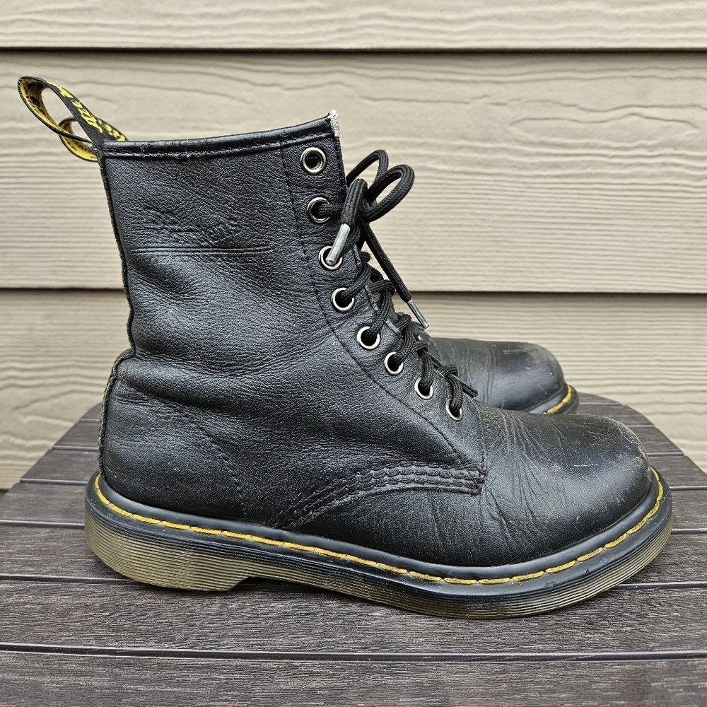 Doc Martin Pascal Boots Soft Leather Black Lace-Up Grunge Womens US Size 7 UK 5